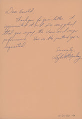 One True Thing Lizbeth Mackay signed handwritten letter